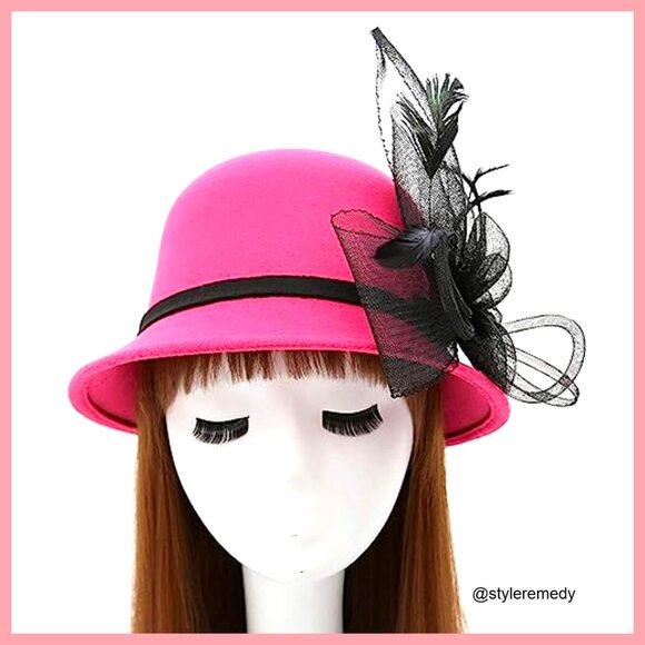 Organza Bucket Hat for Derby Church Wedding Party Occasions